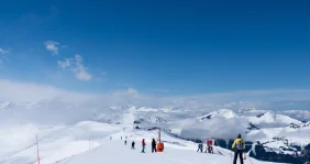 Kitzbuhel transfers - Skiers on the slopes in Kitzbuhel