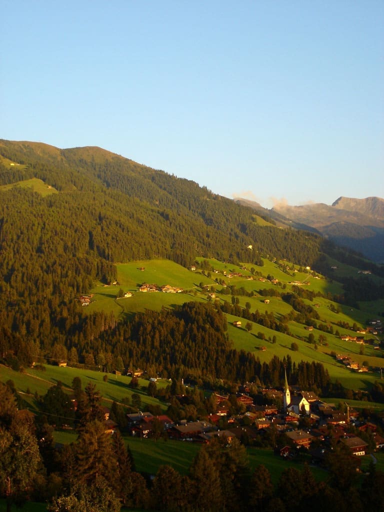 View of the village of Alpbach in summer