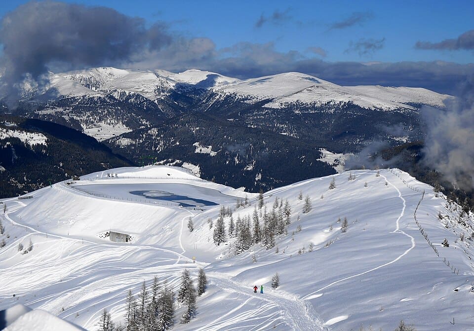 View of Bad Kleinkirchheim ski resort and surrounding Nockberge mountains