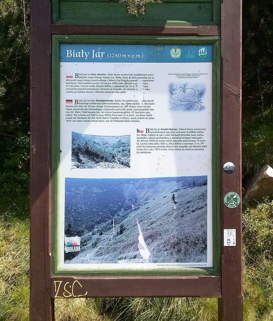 Biały Jar Karpacz informational sign