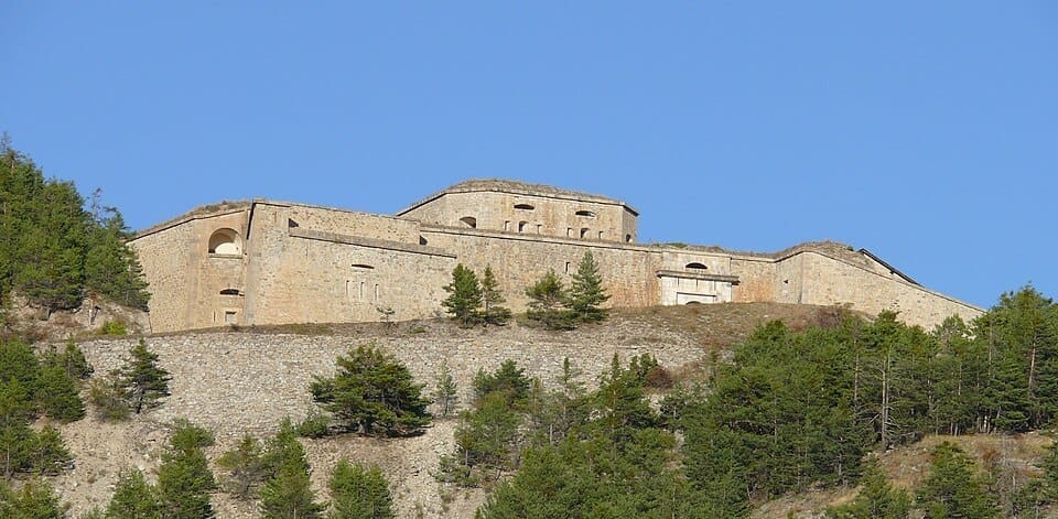 Panoramic view of Briançon and Fort des Salettes in the French Alps