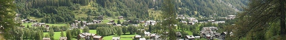 Panoramic view of Gressoney-Saint-Jean and the Monte Rosa massif