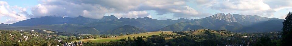 View of Zakopane and the Tatra Mountains from Harenda