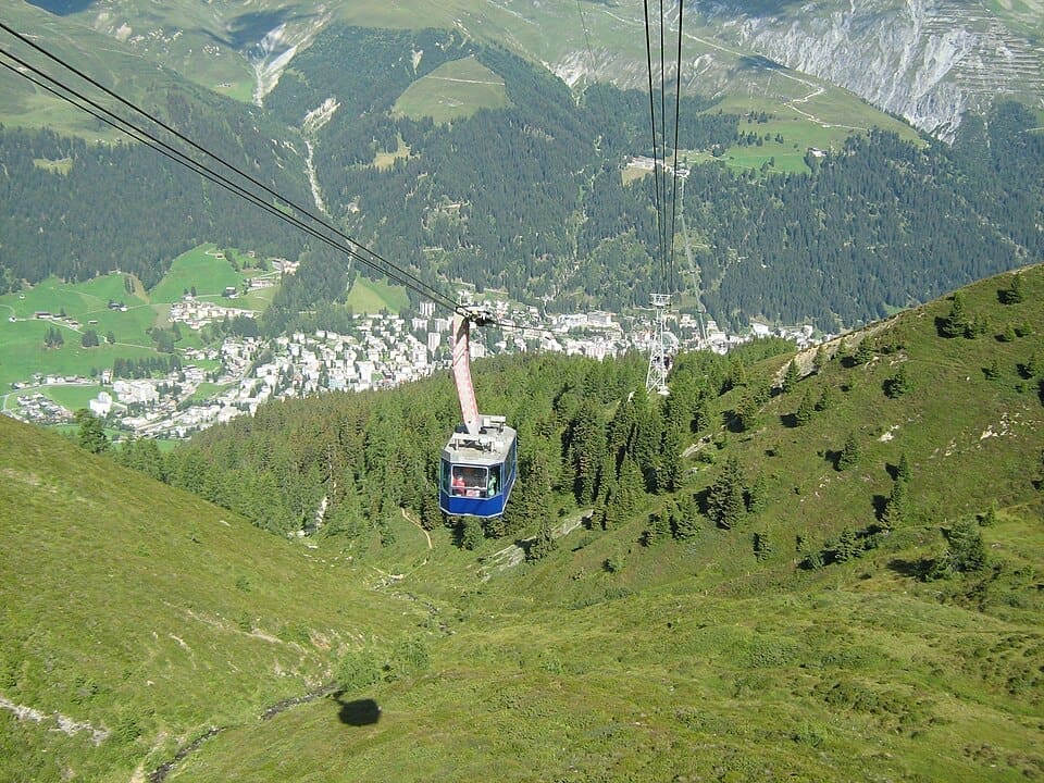 The cableway at Jakobshorn in Davos Klosters