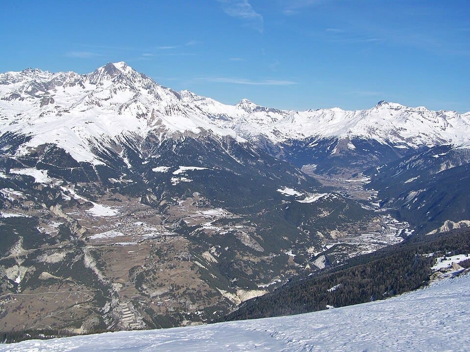 View of the Haute-Maurienne valley from La Norma ski resort