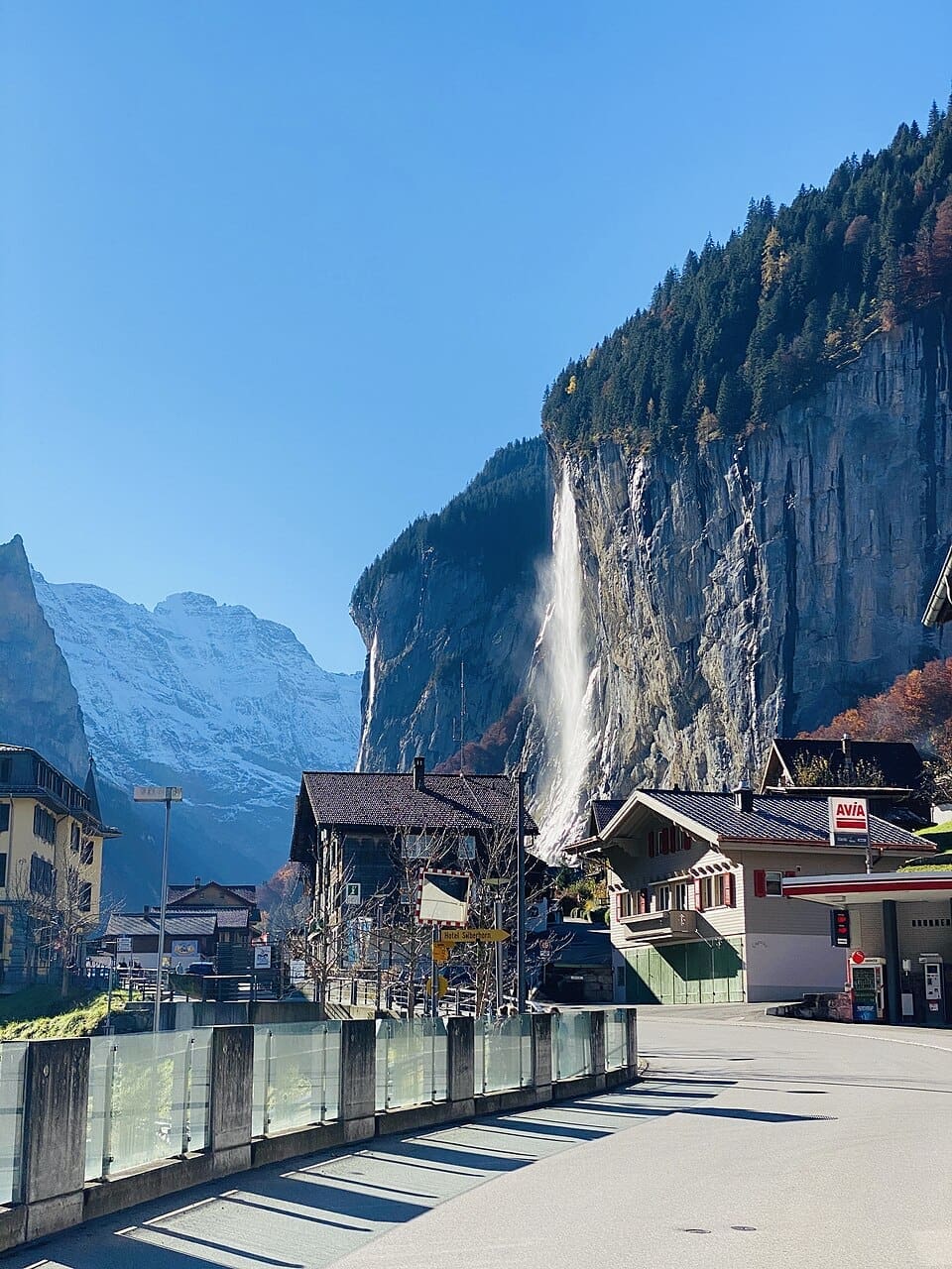 Lauterbrunnen with Staubbach Falls and Alpine peaks
