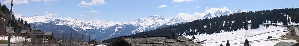 Panoramic view of the Beaufortain Massif from Col des Saisies