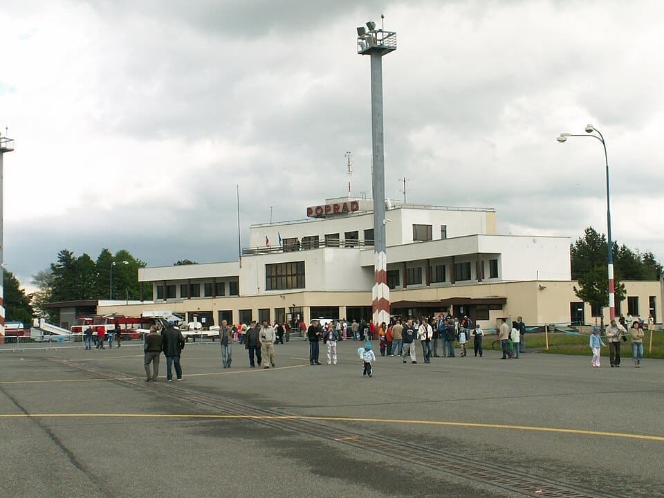 The exterior of the Poprad-Tatry Airport terminal building
