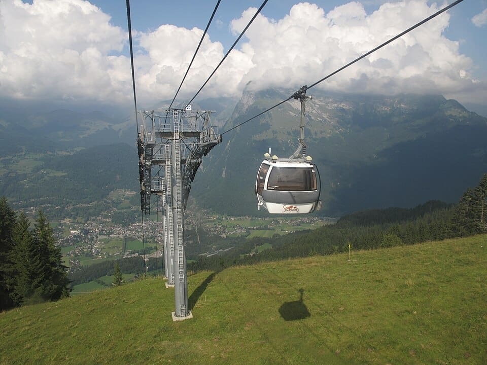 The gondola lift of the Grand Massif Express in Samoëns