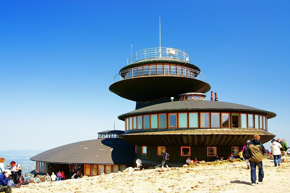 The meteorological observatory on the summit of Śnieżka mountain