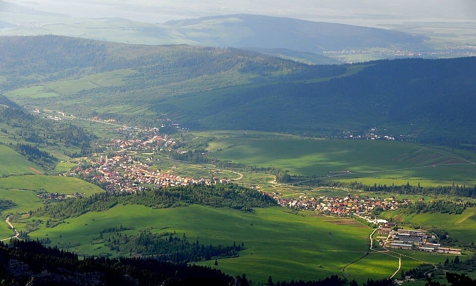 View of Zuberec and the surrounding Western Tatras landscape