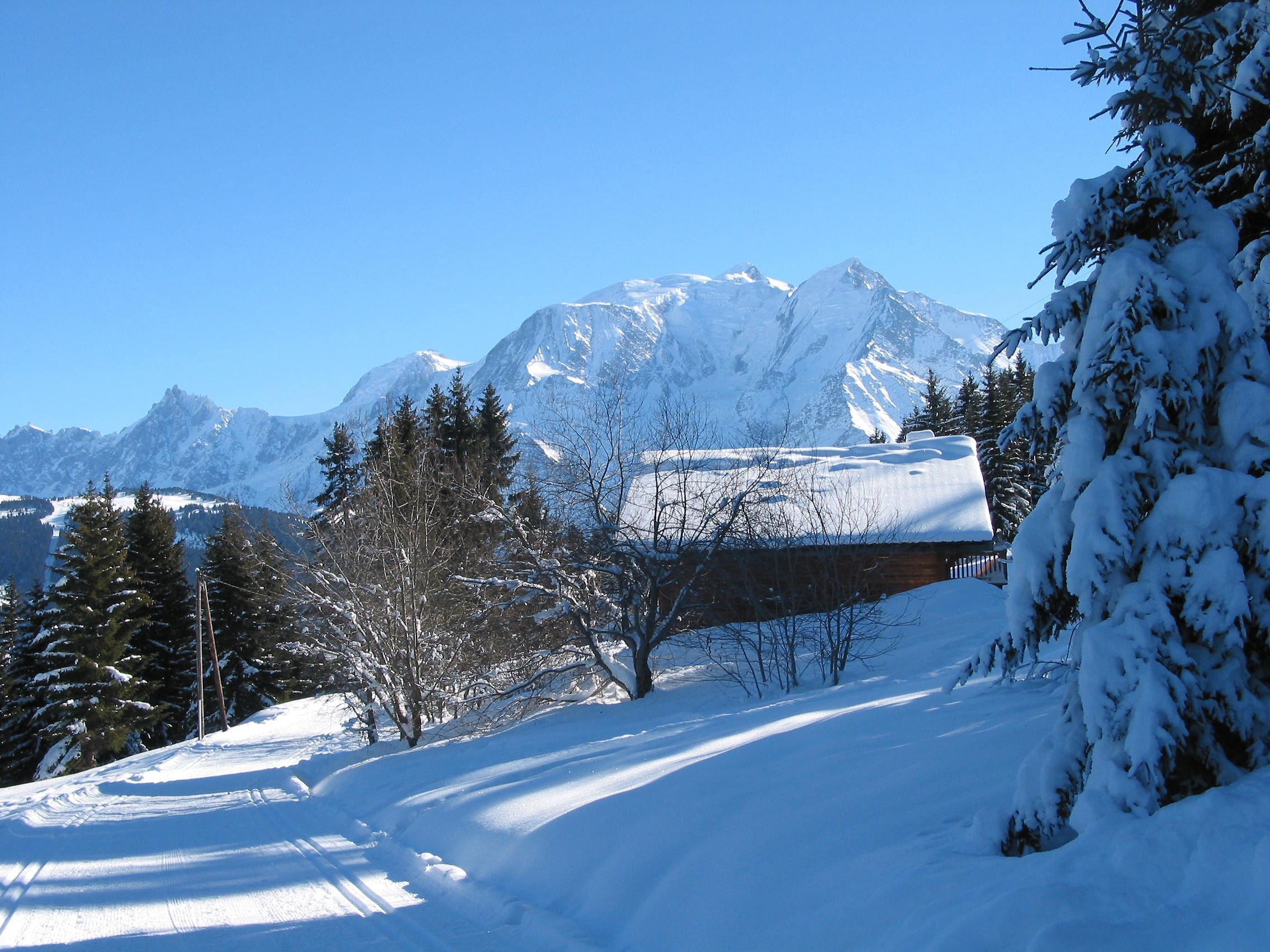The Mont Blanc massif viewed from Saint-Gervais-les-Bains