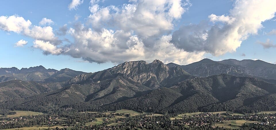 Panorama of the Tatra Mountains from Polana Szymoszkowa