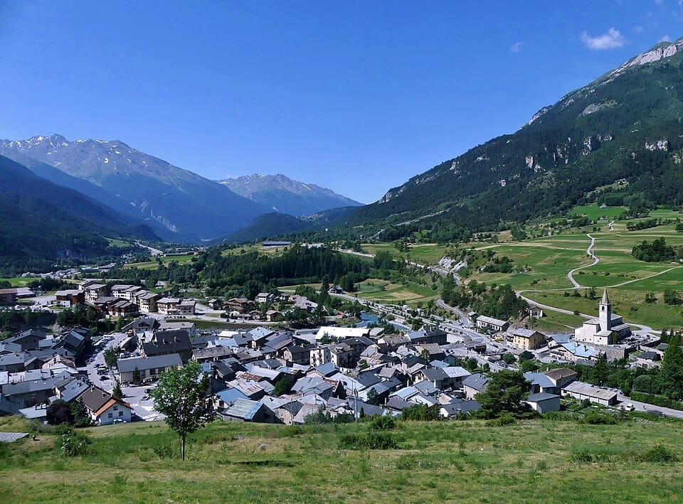 Panoramic view of the Termignon village in the Haute-Maurienne valley