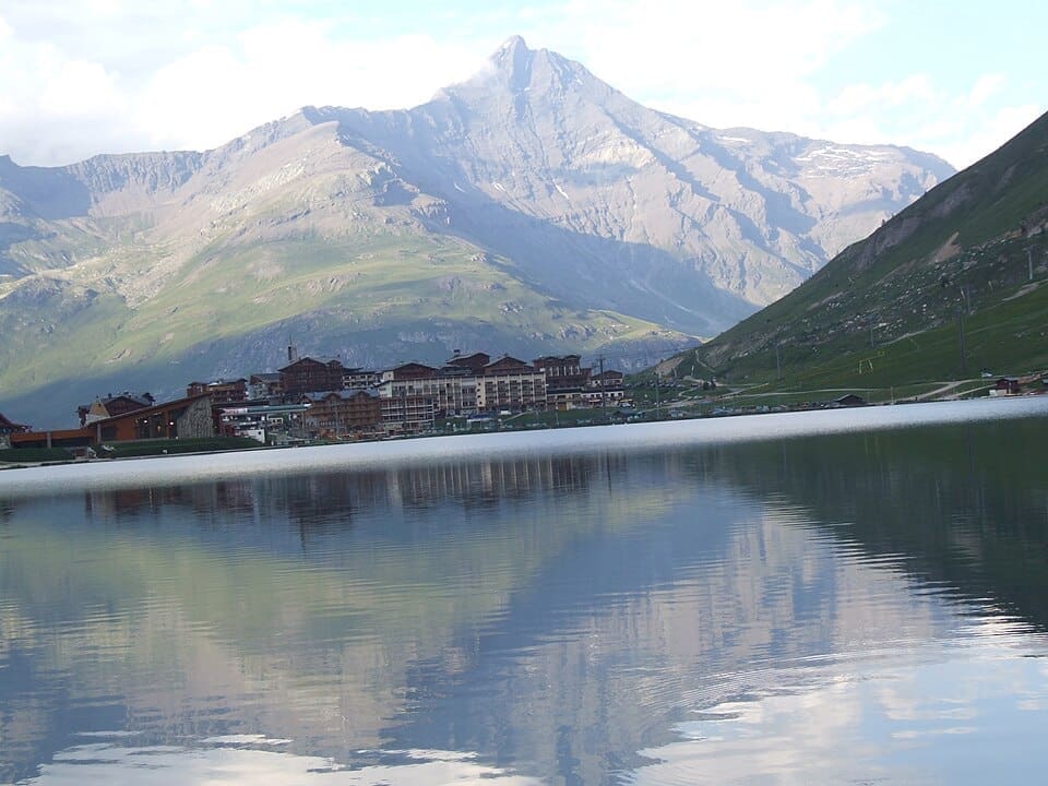 View of Tignes and the surrounding mountains