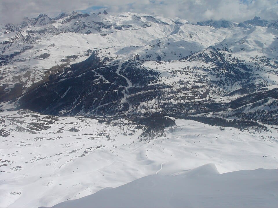 View of Vars ski resort from the Pic de Chabrières